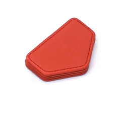 Magnetic Safety Seat Belt Clip and Buckle with Card Holder - PU Leather Car Accessory (Red)