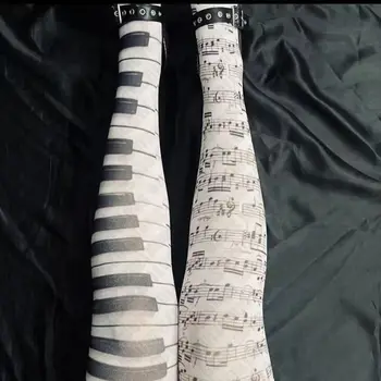 White Graffiti Punk Over Knee Thigh High Socks 1