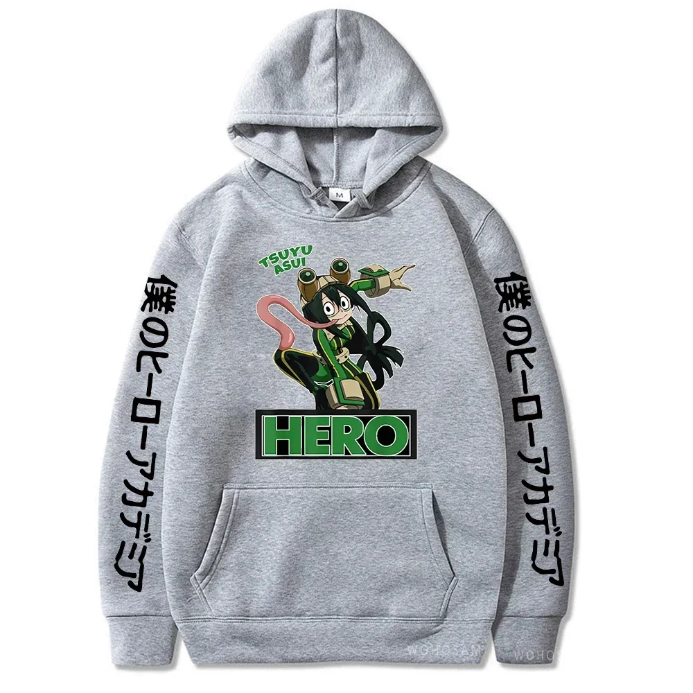 My Hero Academia Boku No Hero Academia Anime Hoodies Frauen Lustiges Mädchen Manga Tsuyu Asui Streetwear Harajuku Goth Lose Sweatshirt – Detail 3