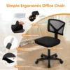 JHK Mesh with Lumbar Support Armless Office Chair Low Back with Wheels Adjustable Height 360° Rolling Swivel Computer Chair 5