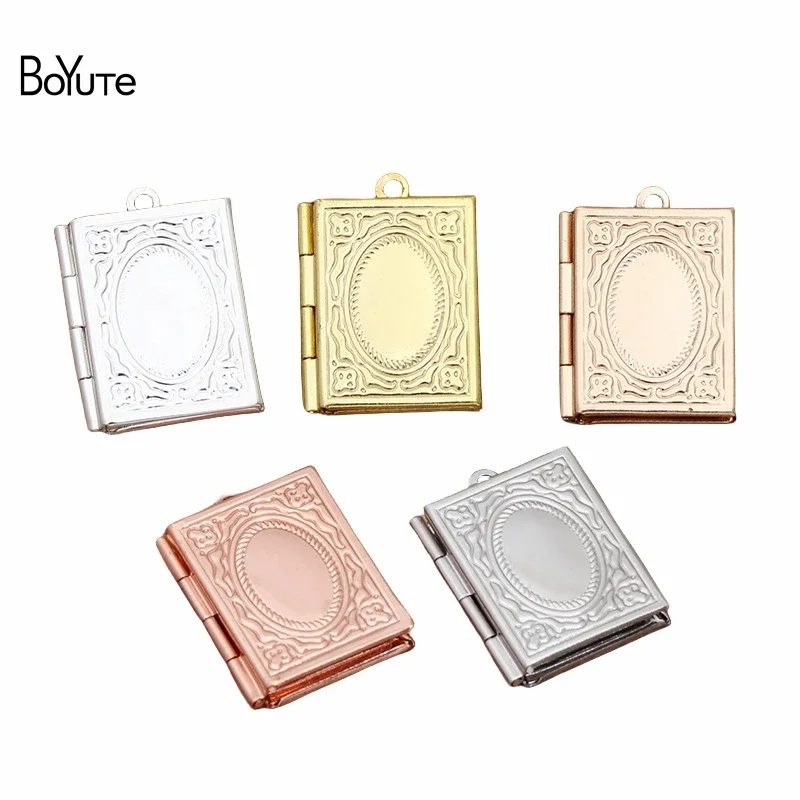 

BoYuTe (10 Pieces/Lot) 19*26MM Rectangle Locket Photo Locket Book Locket Pendant Floating Locket Charms