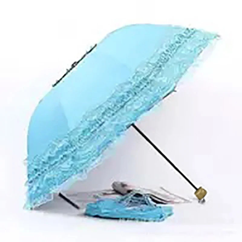 Lace Women Rain Umbrella Sun Paraguas mujer Black Parasol Folding Princess guarda chuva invertido UV Protection Decoration folding umbrella lace umbrella
