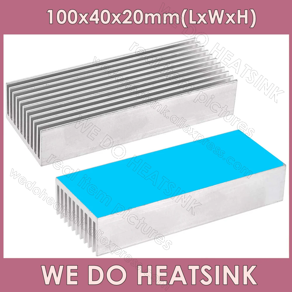 

WE DO HEATSINK 100x40x20mm Without or With Thermal Pad Extruded Electronic Radiators Heatsink for MOS GPU IC LED Chip