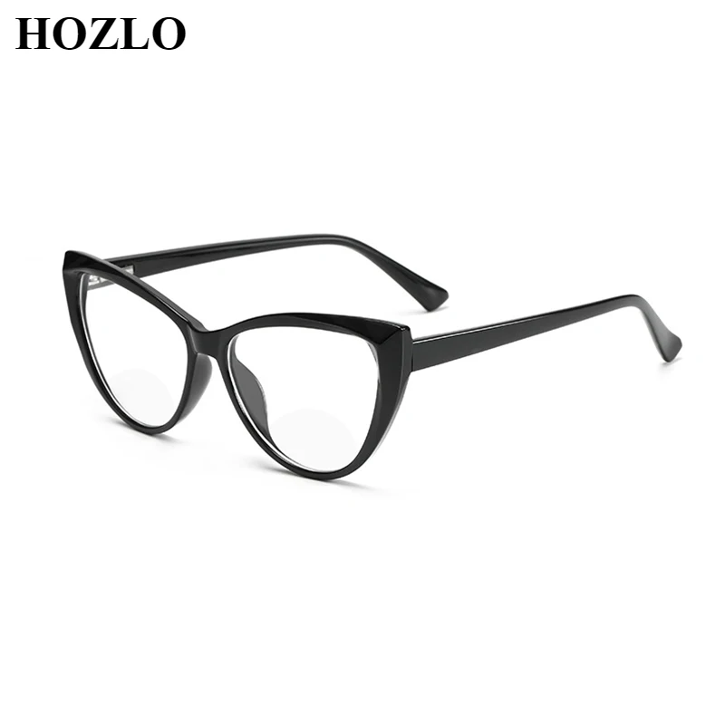 

Women Cat Eye Bifocals Reading Glasses Magnifier Female Look Near Far Presbyopic Eyeglasses Retro Large Frame farsighted Glasses