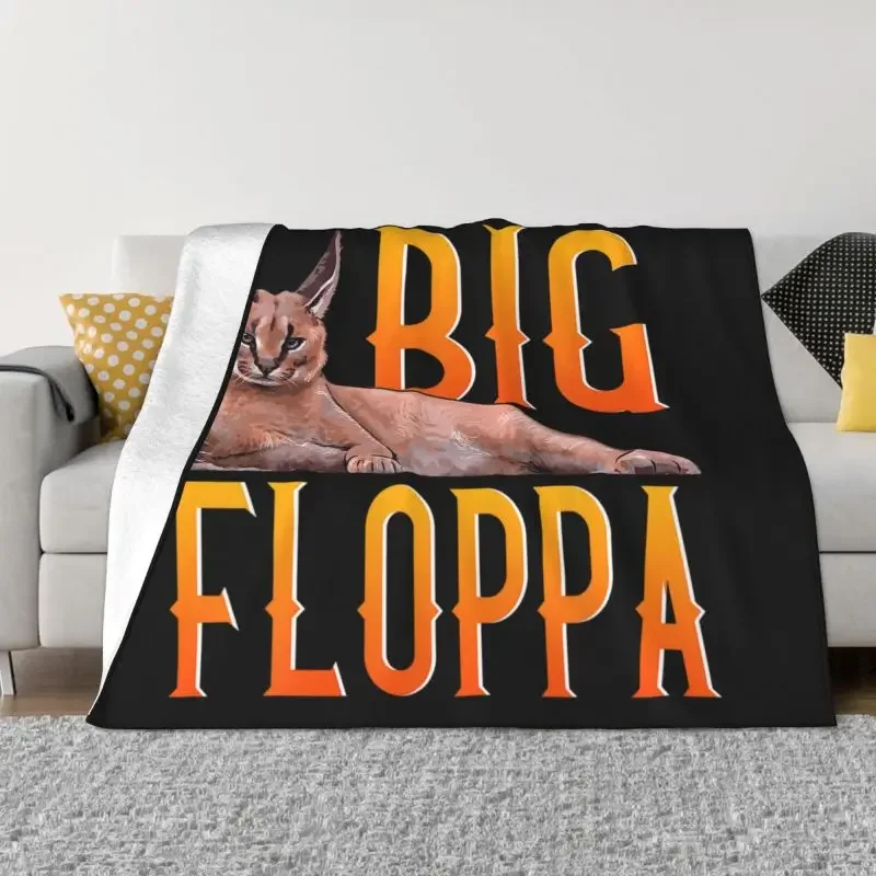 

Big Floppa Meme Blanket 3D Printed Soft Flannel Fleece Warm Cute Caracal Cat Throw Blankets for Office Bedding Couch Bedspreads