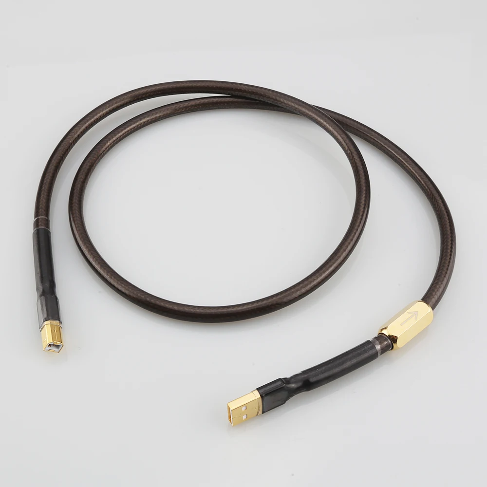 Silver Plated 7N OFC USB Cable Digital Hifi Cable Type A to Type B For DAC