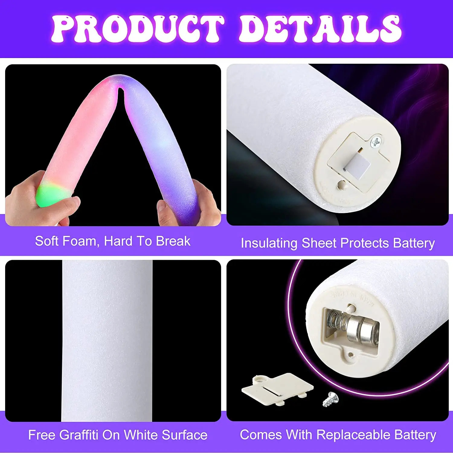 LED Glow Foam Stick Flashing Glow Batons Personalized Cheer Tube Dark Wedding Xmas Party 30/60pcs Glow Sticks Glow Light