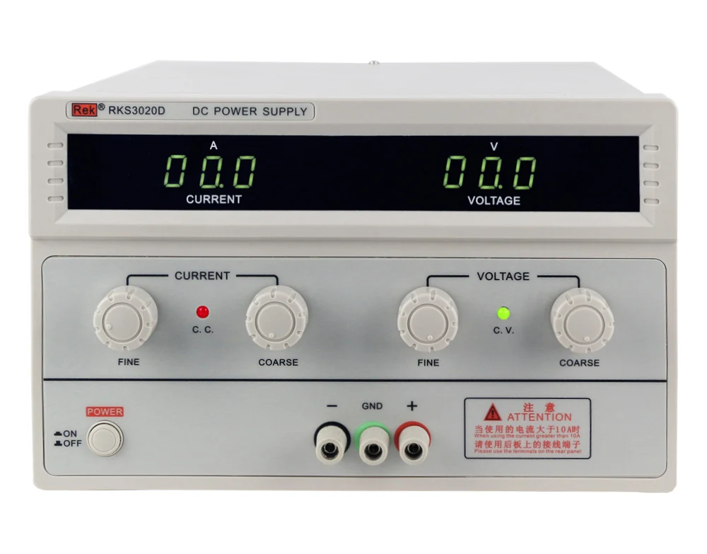 

Rek RKS3020D 30V 20A Variable DC Power Supply Digital Display Adjustable DC Switching Power Supply for Lab Testing