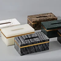 Nordic Modern Natural Marble Tissue Box Rectangular Light Luxury Paper Box Home Hotel Model Room Ornaments Creative Crafts 1