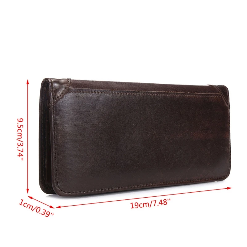 Men's Genuine Leather Long Wallet Bifold Money Card Holder Clutch Purse Hot 5