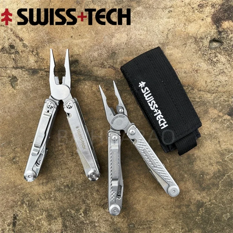 

Swiss Tech 18 in 1 Folding Multitool Pliers Multi-functional Combination Tool Pliers Folding Scissors EDC Outdoor Equipment