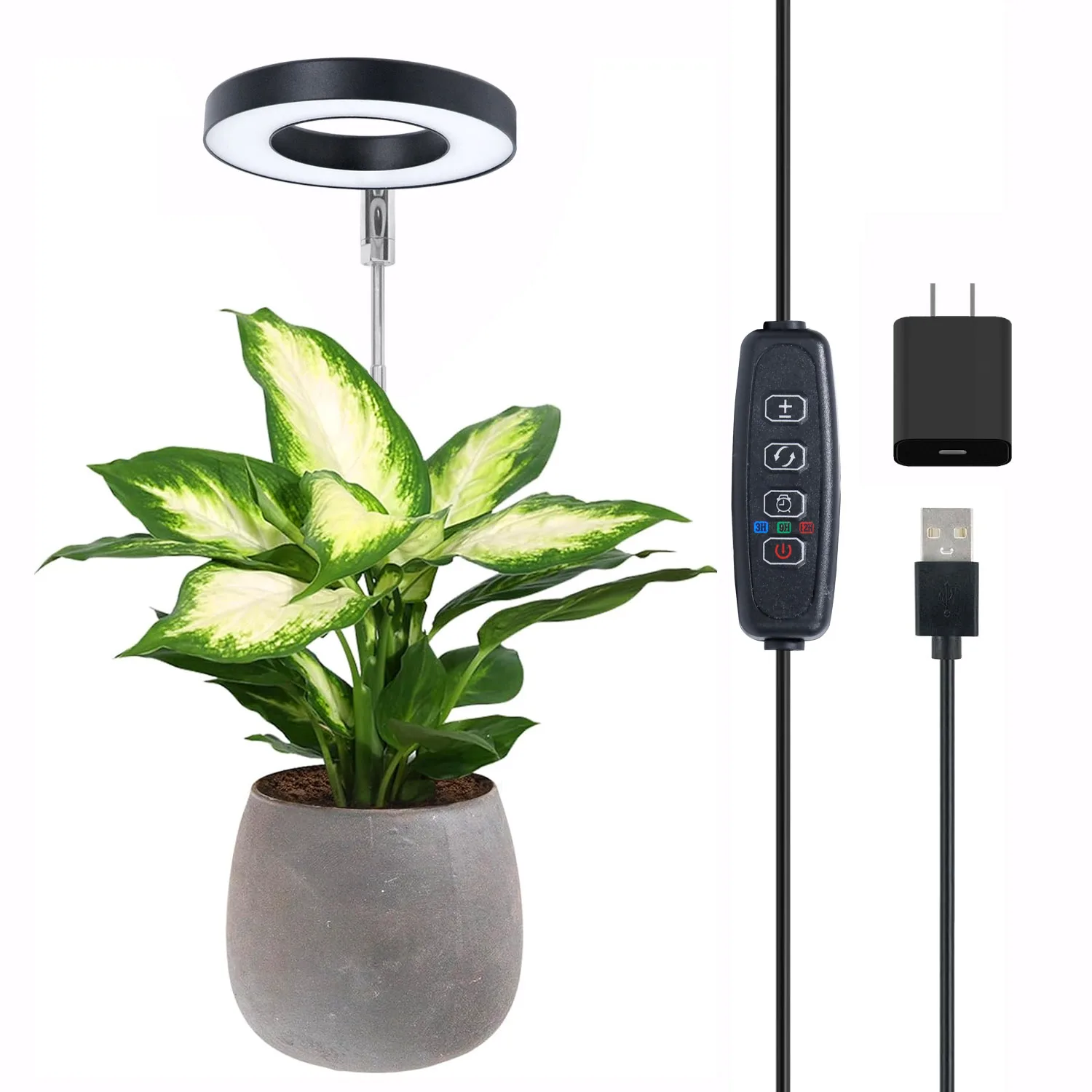 LED Angel Ring Grow Plant Light DC5V USB Phytolamp for Plants Led Full Spectrum Lamp For Indoor Seedlings Home Flower Succulet