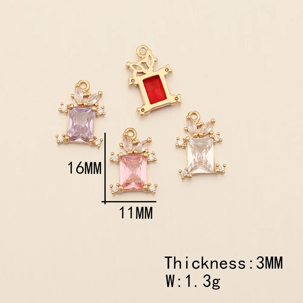Cordial Design 11*16MM 50Pcs Rhinestone Pendant/Jewelry Findings & Components/CZ Charms/Rectangle Shape/Hand Made/DIY Making 5 Cordial Design 11*16MM 50Pcs Rhinestone Pendant/Jewelry Findings & Components/CZ Charms/Rectangle Shape/Hand Made/DIY Making - cordial