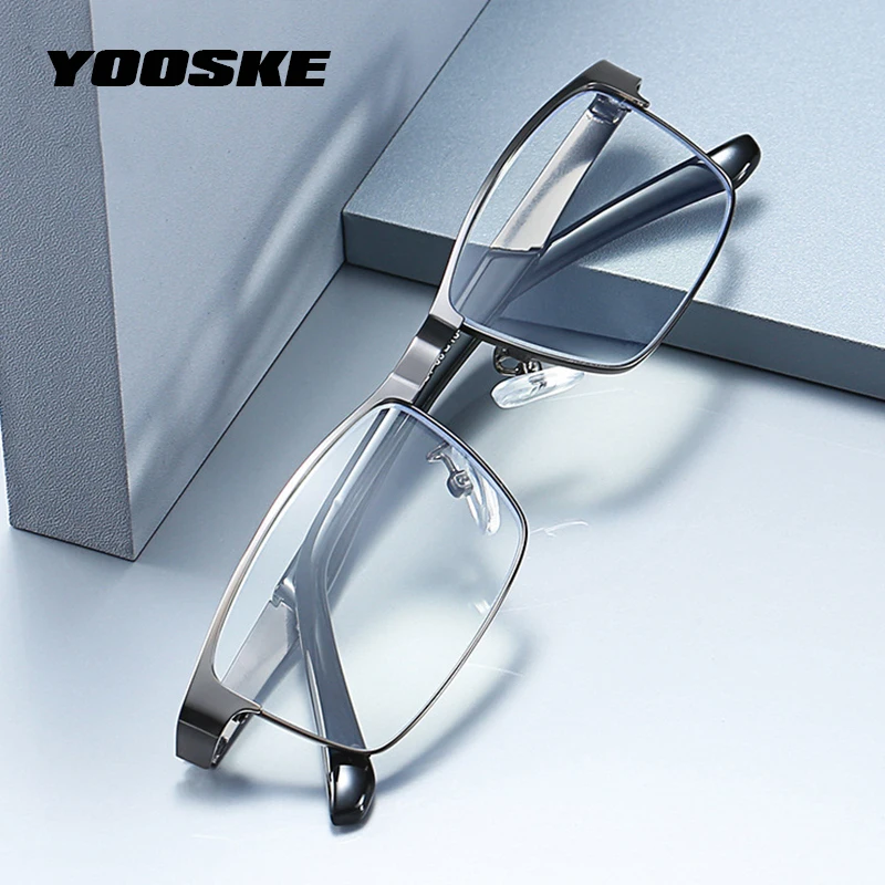 Reading Glasses Men Business Stainless Steel Presbyopic Diopter +1.0 1.5 2.0 2.5 3 3.5 4