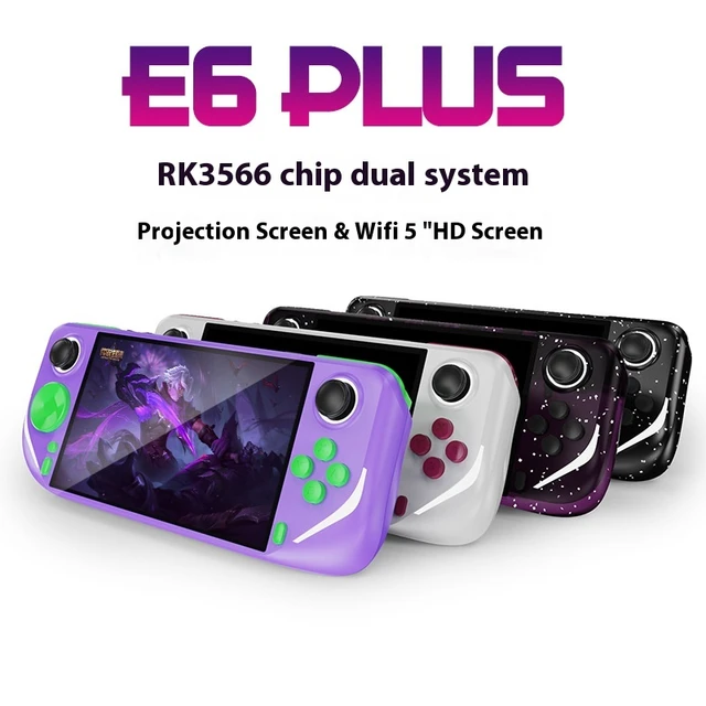 E6 Plusポータブルゲームコンソール,デュアルシステム,5.0インチ,高 