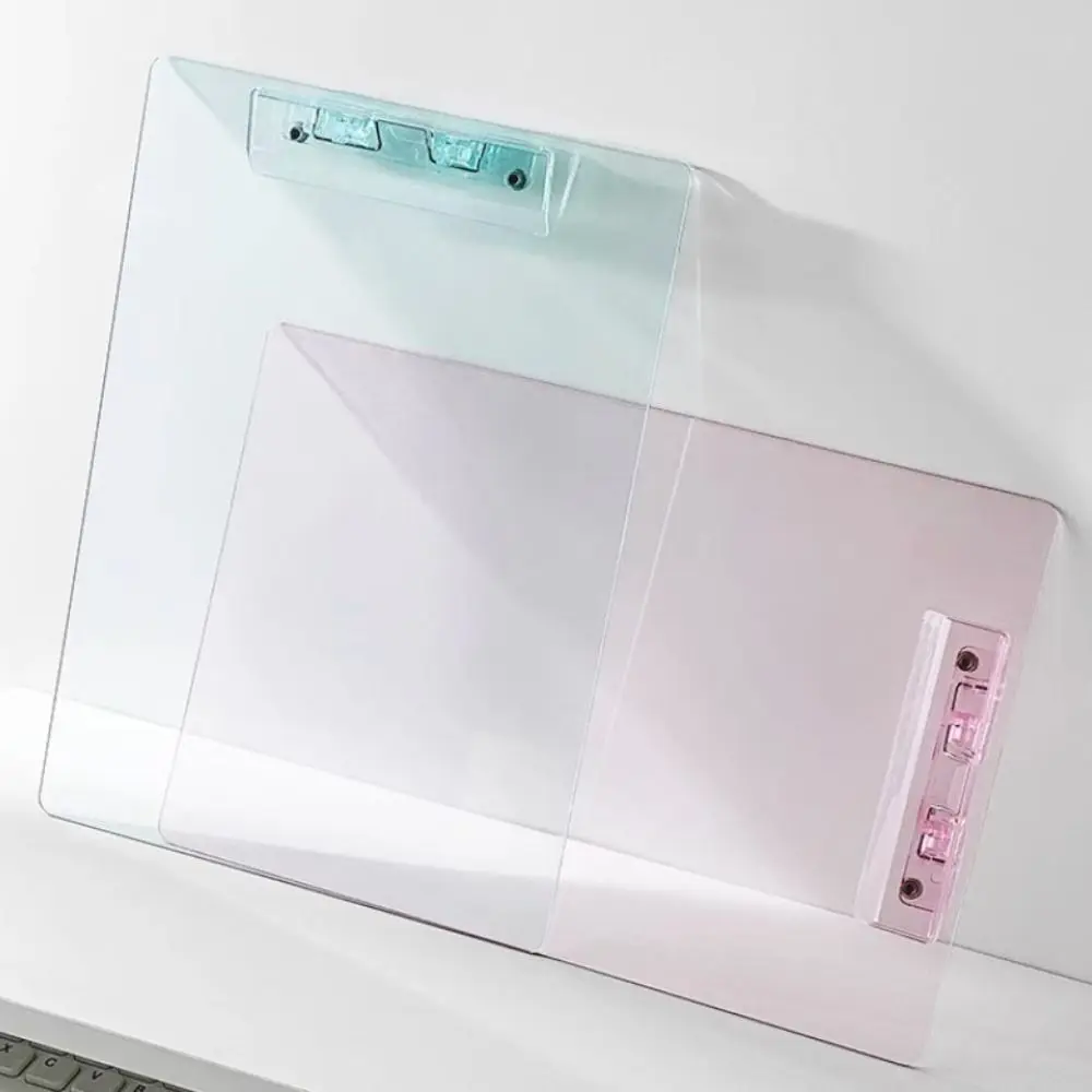 With Low Profile Gold Clip Transparent A4 Clipboard Writing Sheet Pad Document Folder A4 File Folder Organizer Writing Tablet 2