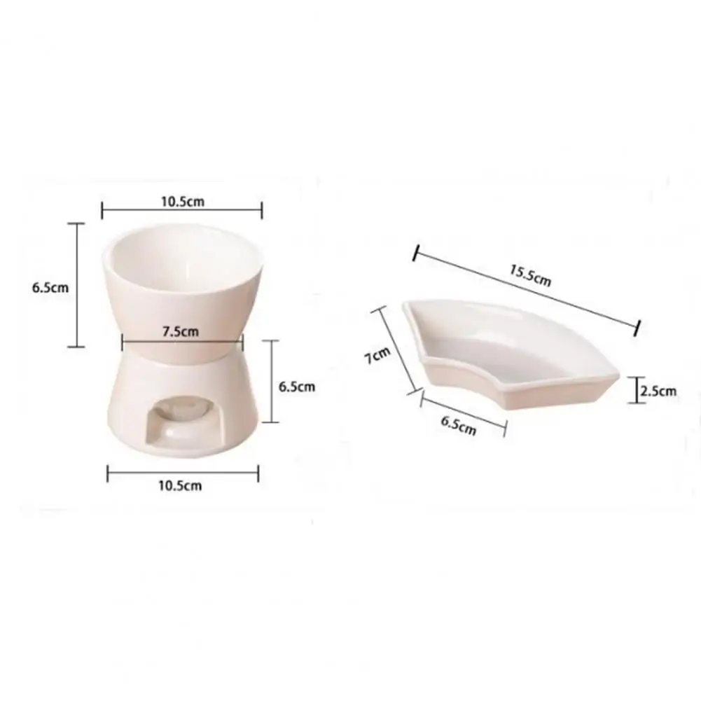 Chocolate Fondue Set Elegant Ceramic Fondue Butter Warmer Set for Chocolate Cheese Caramel High-temperature