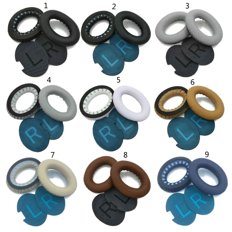 

Ear Pad for A2E QC15 QC25 Headset Ear Cushion Replacement Headphones Memory Foam Earpads Earcaps Protein Leather+Sponge
