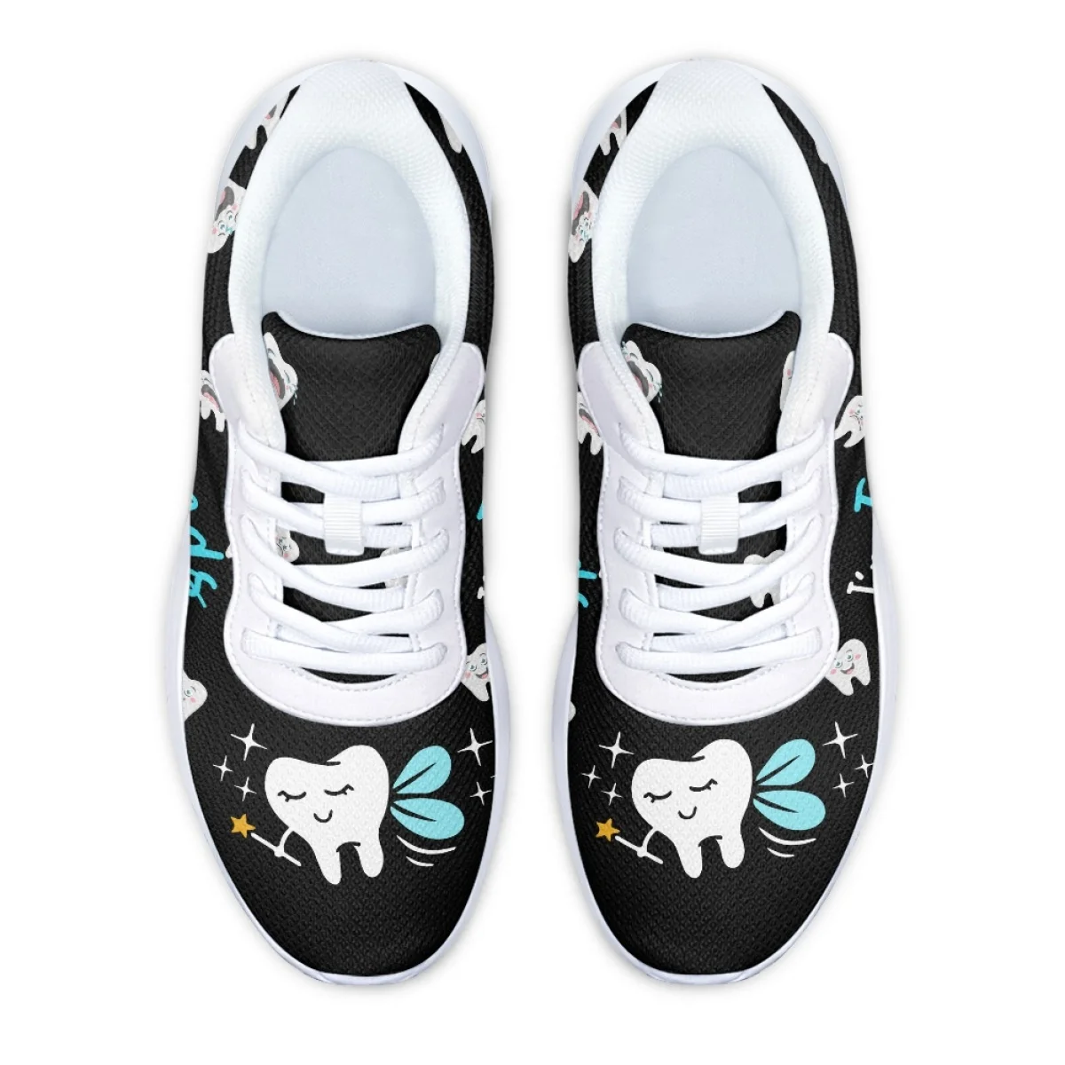 Protecting Teeth Print Women Training Running Shoe Cozy Lace-Up Flats Durable Gym Teen Sneakers Print On Demand tenis masculino