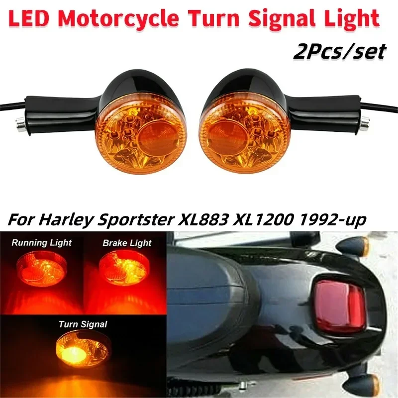 Universal Motorcycle LED Turn Signals - Rear Brake Tail Lights For Harley, Yamaha, Kawasaki