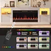 70” Fireplace TV Stand for TVs Up to 80",LED Entertainment Center with 36" Electric FireplaceModern Fluted Media Console Table 4