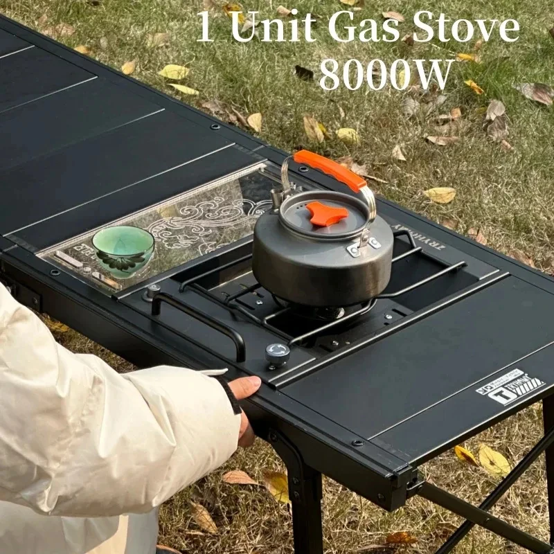 8000W IGT Gas Sinking Stove 3 Burner Stainless Steel Portable Camping Stove Desktop Brazier Grill Windproof Butane Propane image 4