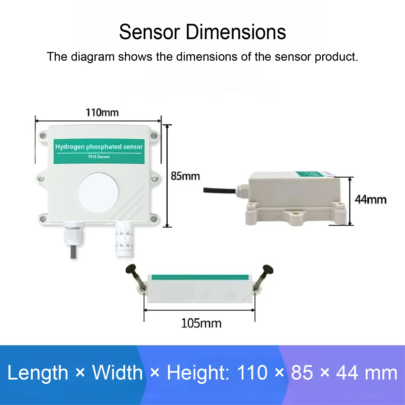 Phosphine Gas Detector Wall-Mounted PH3 Sensor Gas Monitor Fixed Detector Phosphine Leak Alarm Analyzer