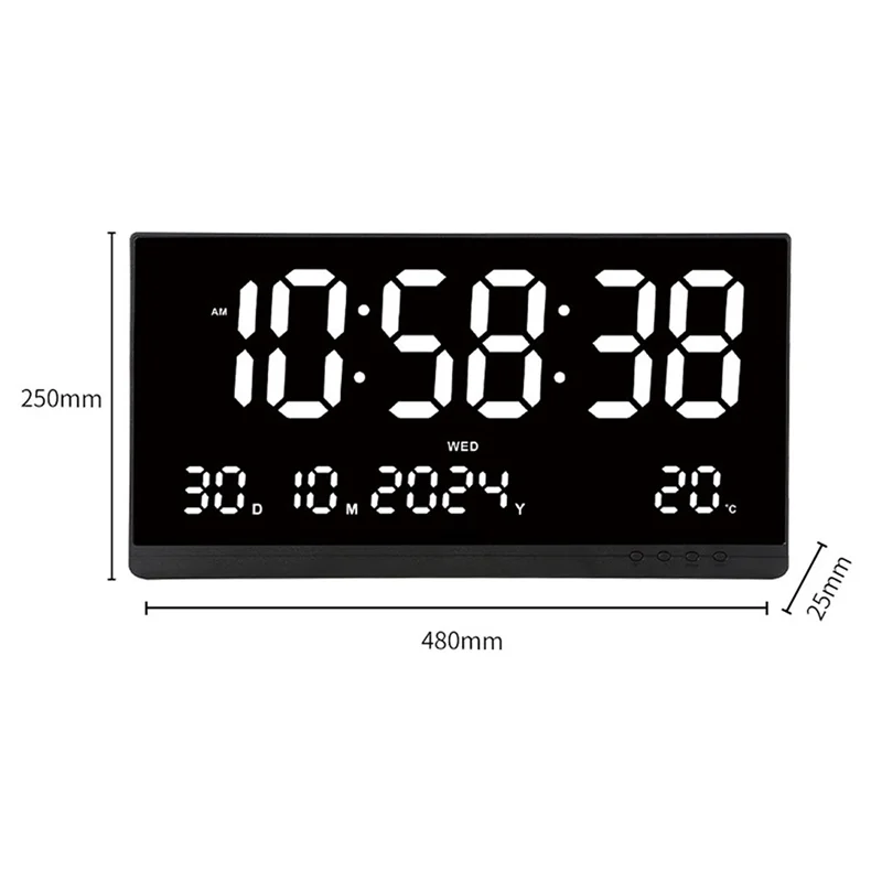 21 Inch Large Digital Wall Clock Large LED Screen Display Clock with Time/Date/Week/Temperature 12/24H Adjustable Brightness wall clock,digital wall clock
