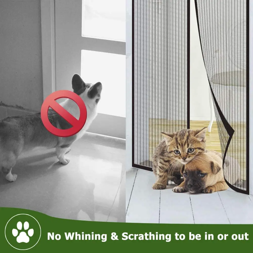 Magnetic Screen Door Curtain Anti Mosquito Door Curtain Magnetic Door Curtain Mosquito Net Curtain Magnetic Suction Door Curtain Premium Summer Automatic Closing Mesh Net 100*210cm