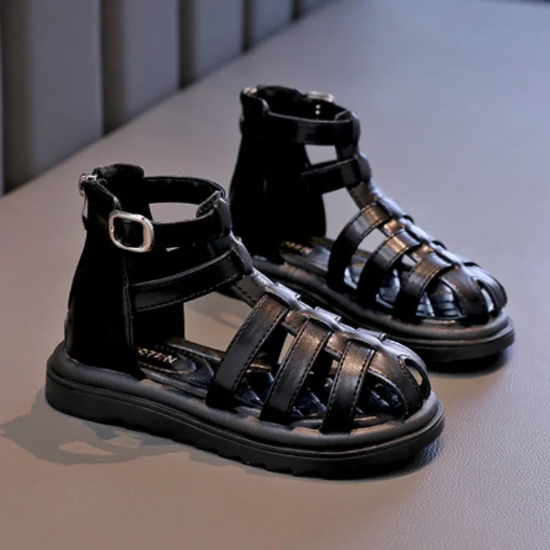 Girls Summer Sandals Thick Bottom High Top Roman Beach Shoes