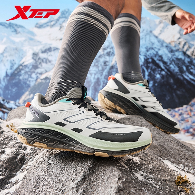 Xtep Wind Rain Outdoor Running Shoes For Men 2024 Winter Stability Water Repellent Sports Shoes Cushioning Sneakers 876419110001