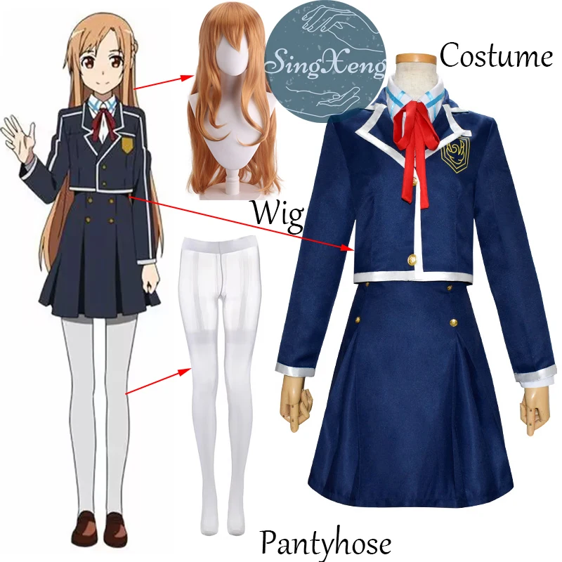 Singxeng Anime Yuuki Asuna Titania Erica Stacia Berserk Healer Mayumi Reyn Sword Art Online Sao Cosplay Costume Parrucca Uniforme