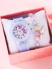 5PCS purple cute silicone Unicorn digital watch and acrylic unicorn bracelet set gift no gift box 1