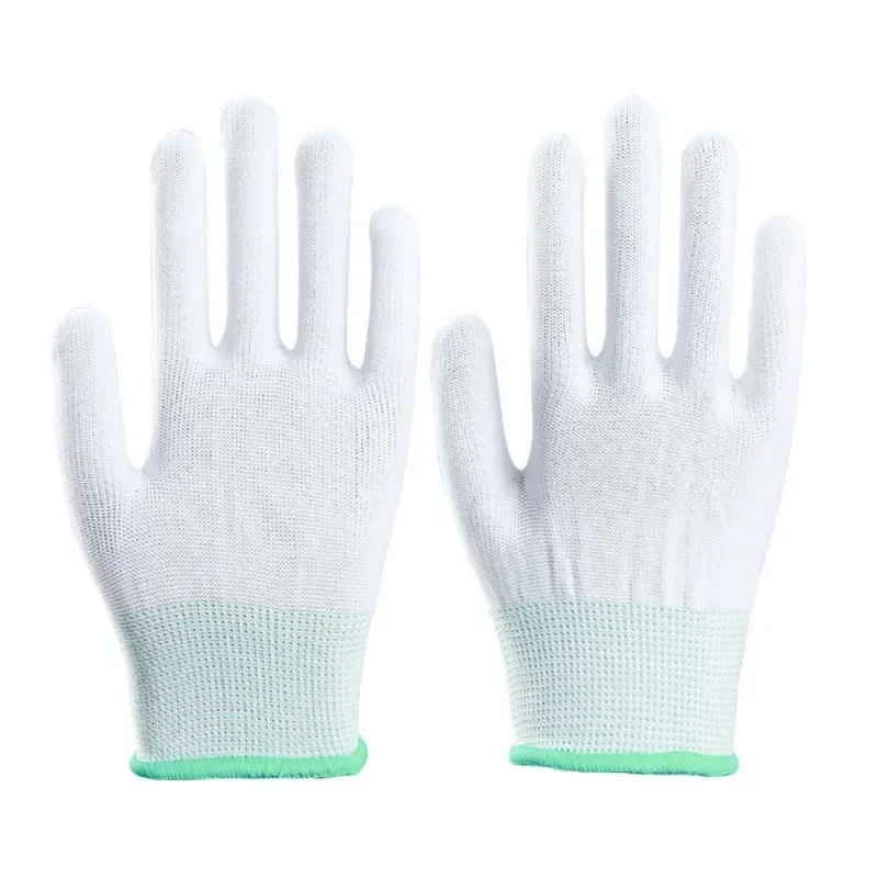 Anti Static ESD Safe Universal White Gardening Gloves Electronic Working Antiskid for Jewelry Finger Protective 4