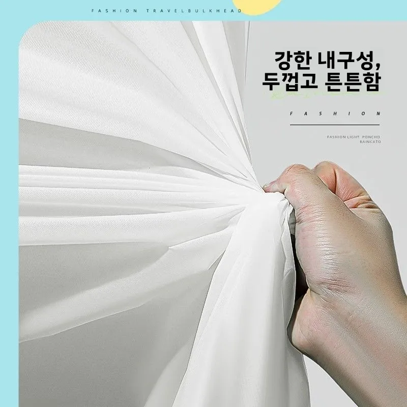 특대형 두꺼운 야외용 휴대용 비옷 일회용이 아닌 플러스 사이즈 남성용 롱 스타일 (최대 200파운드까지 견딜 수 있음)