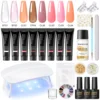 PEACECOLOR Poly UV Gel Kit All for Manicure Gel Nail Extension Set Slip Solution Builder Acrylic Gel Polish Nail Art Tool Design 2