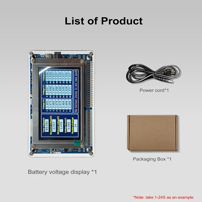 4S 6S 8S 24S Battery volatge tester 12V 24V 48V 60V Lithium/Lifepo4 battery volt