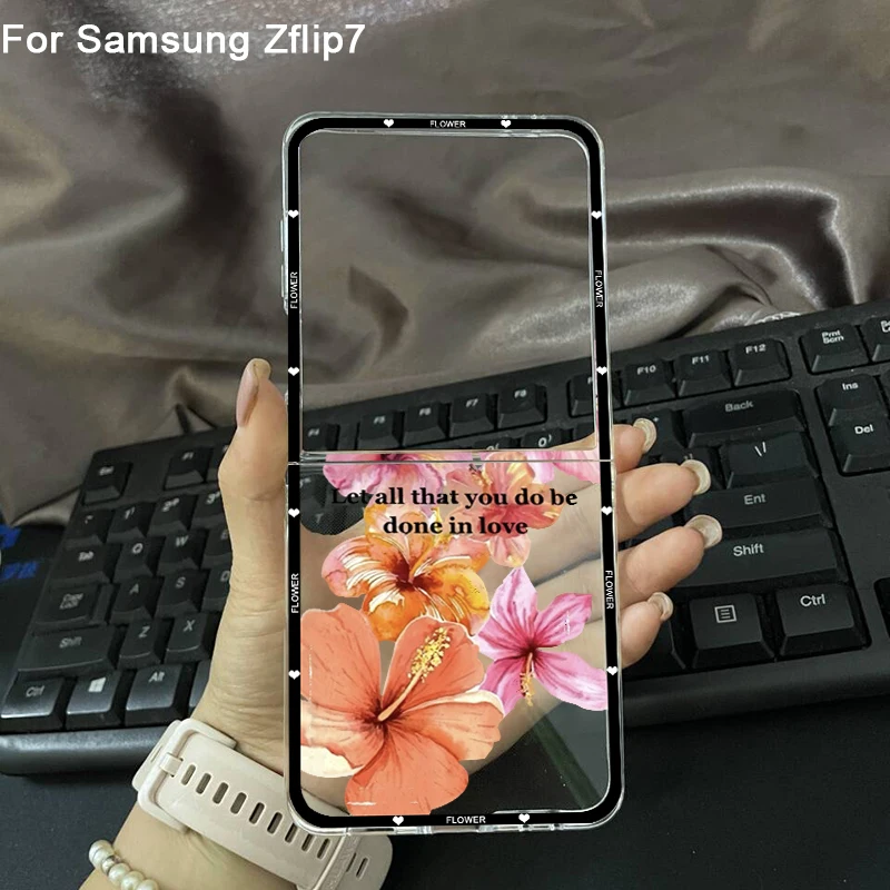 Pink Hibiscus Floral Printed Transparent Hard Phone Case