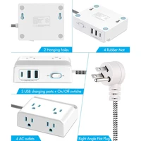 Smart power strip  us smart outlet wall plug adapt surge protector  110v 5V 2.4A usb c hub electrical socket with usb charger - Image 3