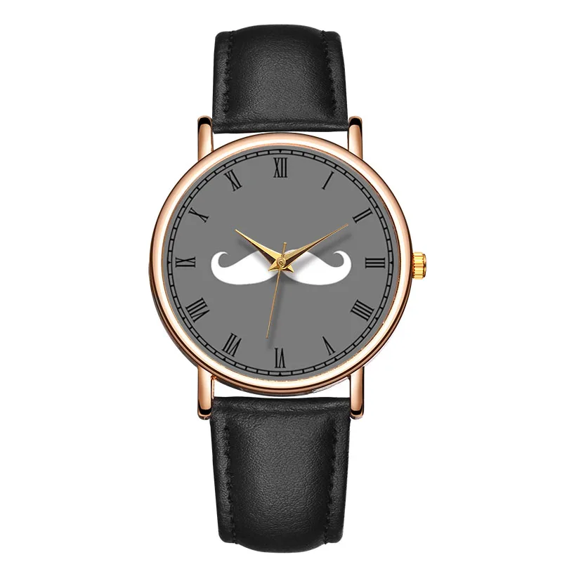 Minimalismo Orologio Da Donna Casual Parodia Baffi Orologio Al Quarzo Orologi Da Polso Impermeabili In Vera Pelle Montre Femme Dropshipping