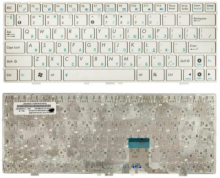 Клавиатура для нетбука Asus Eee PC 1000HG русская белая с белой рамкой | Компьютеры и офис