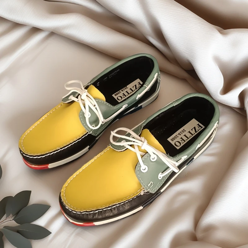 Premium Genuine Leather Homme Boat Women Brand Designer Luxury Loafers Men Moccasins Handmade Portland Shoes_vogvips.com