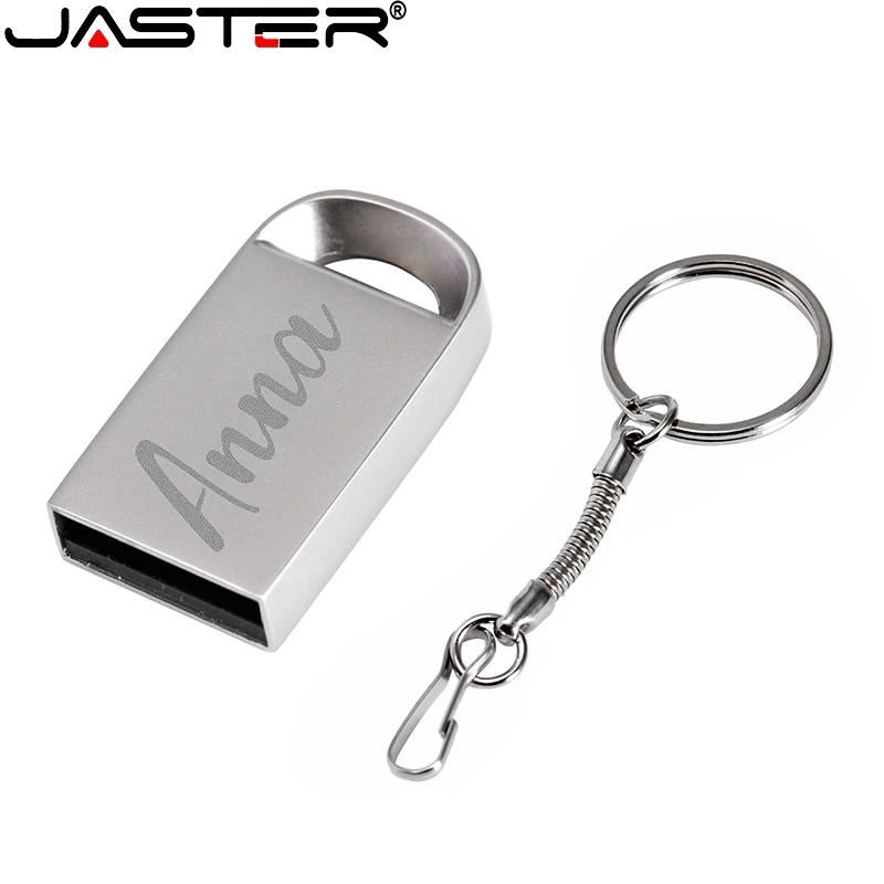 

JASTER USB 2.0 Mini USB Metal 4GB 16GB 32G 64GB Flash Drive Pen Drive Waterproof U Stick Pen Drive High Speed Free Custom LOGO)