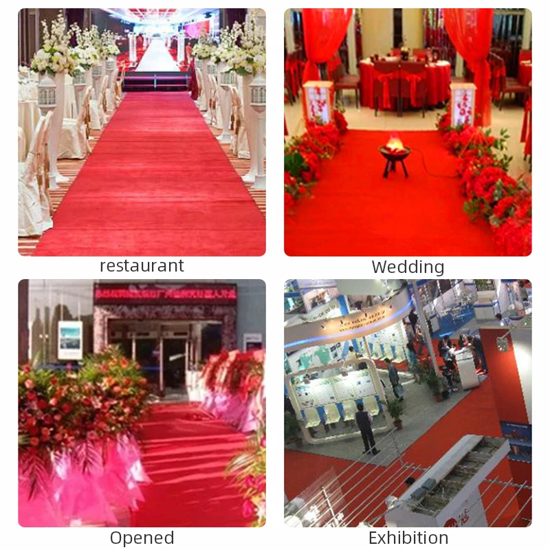 8M Red Rug Stepping Blanket Exhibition Travel Wedding Pad Carpet Aisle Corridor Stairs Indoor Outdoor Mesa Thickness:1.0mm