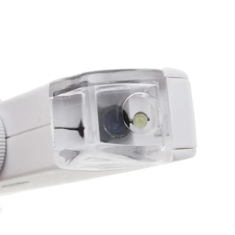1pcs New Quality Handheld 160X-200X Magnification Zoom Len LED Lighted light lamp Pocket Microscope Magnifier Loupe hot sale 4
