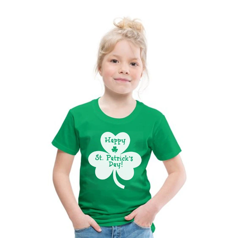 Happy St Patricks Day Kids Party Tshirt Luckiest Boys Girls Kids White T-shirt First St Patricks Outfit Clothes Fashion Tops Tee 2