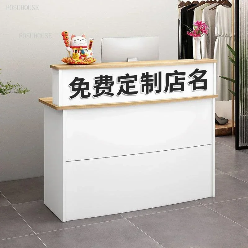 Reception Desks for Beauty Salon Simple Cashier Counter Supermarket Bar Counter Company Reception Desks Modern Office Furniture