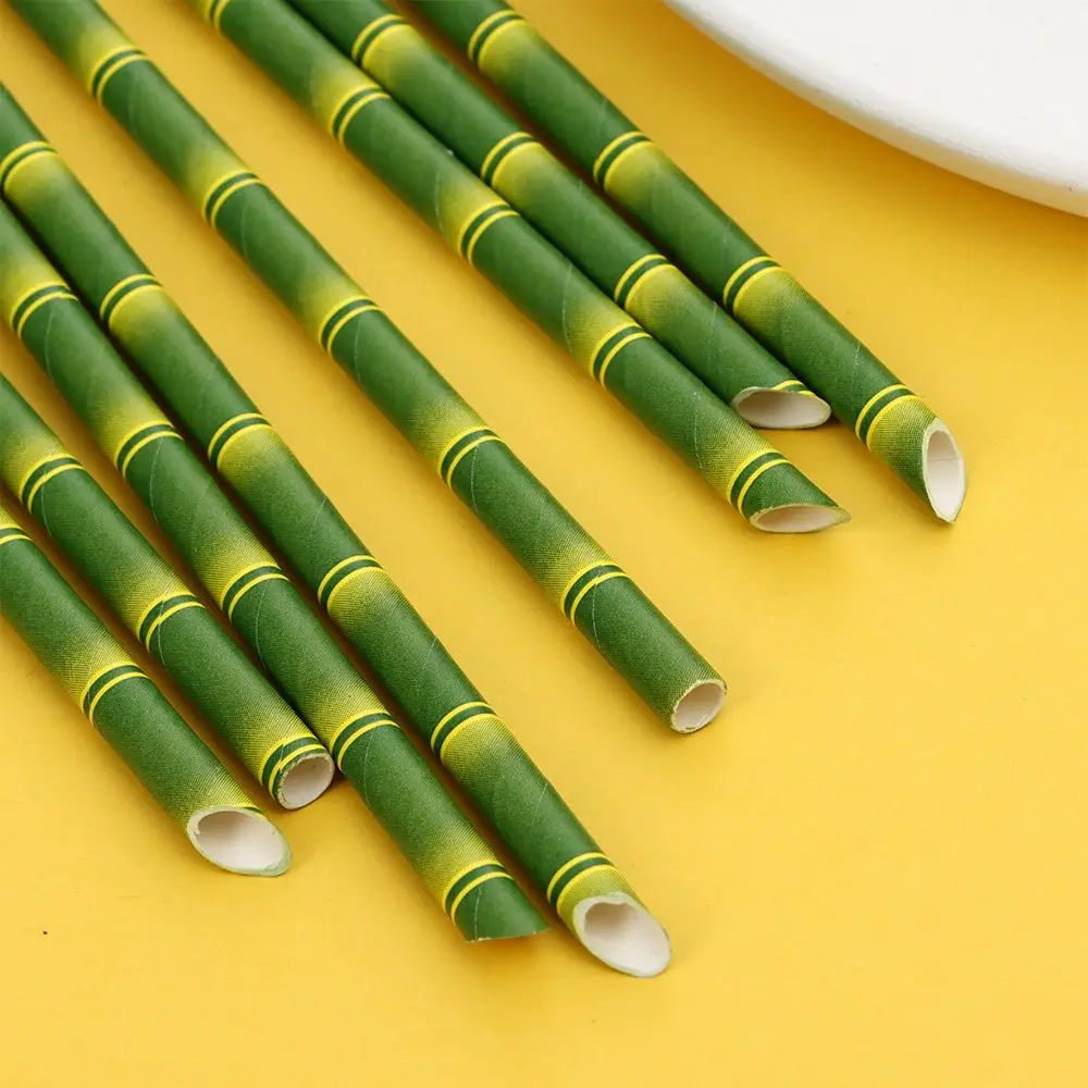 25pcs Reusable Wedding Decoration Paper Tubes Bamboo Straws Party Supplies Drinking Tubes