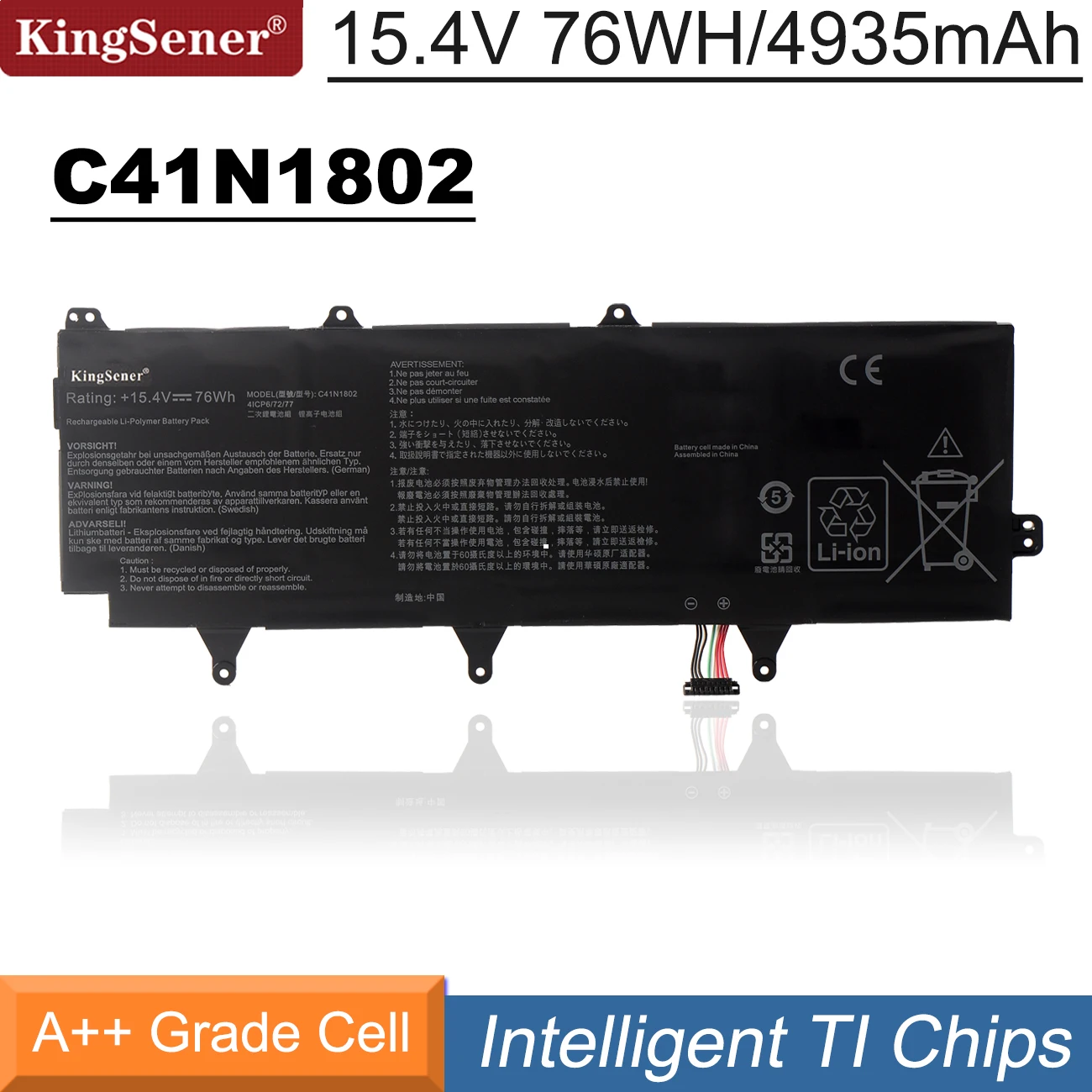 Bateria do Portátil para Asus Rog Zephyrus s 3s Mais Gx701 Gx701gw Gx701gx Gx701g Gx701gwr Gx735gw Gx735gx 76wh Kingsener-c41n1802