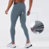 Men's Fit Tight Leggings Running Tight Pants Threaded Elastic Fitness Pants Gym Athletic Pants Skinny Push Up Leggings 1